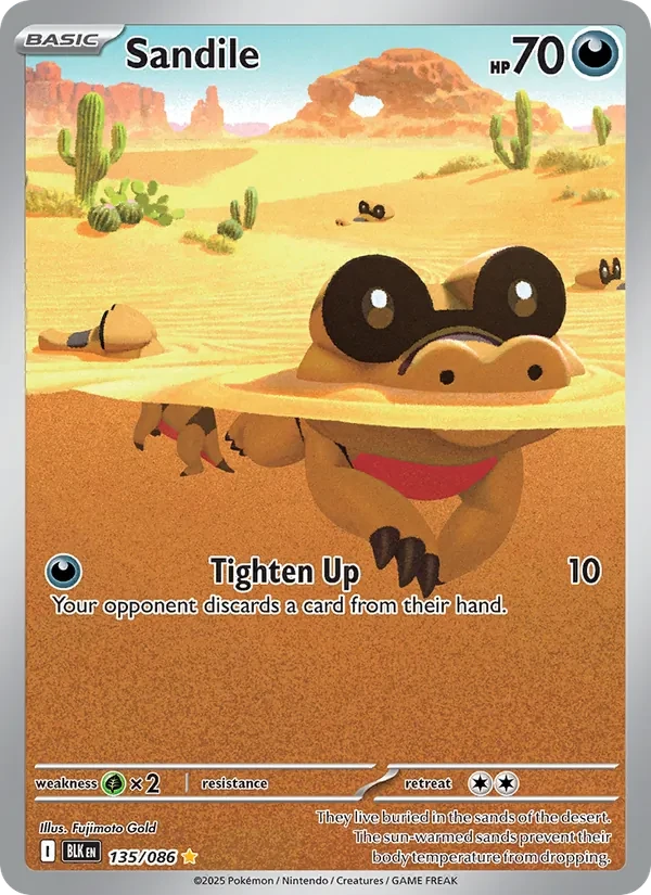 Sandile 135/86 Black Bolt Pokémon card