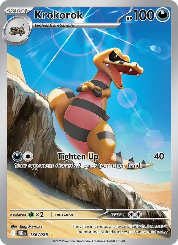 Krokorok 136/86 Black Bolt Pokémon card