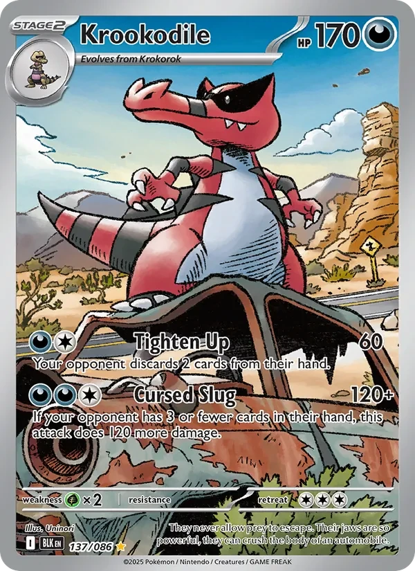 Krookodile 137/86 Black Bolt Pokémon card