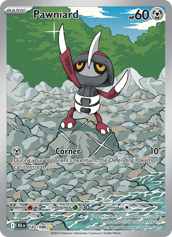 Pawniard 142/86 Black Bolt Pokémon card