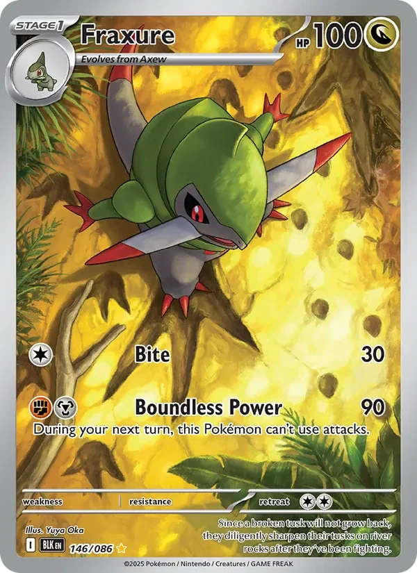 Fraxure 146/86 Black Bolt Pokémon card