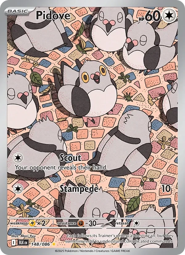 Pidove 148/86 Black Bolt Pokémon card