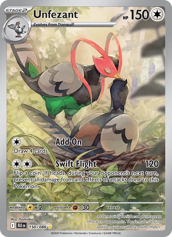 Unfezant 150/86 Black Bolt Pokémon card