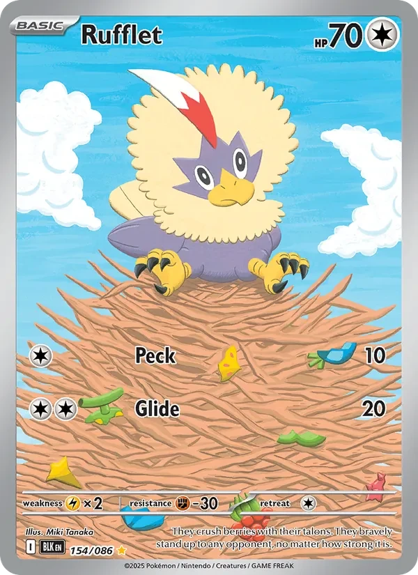 Rufflet 154/86 Black Bolt Pokémon Karte