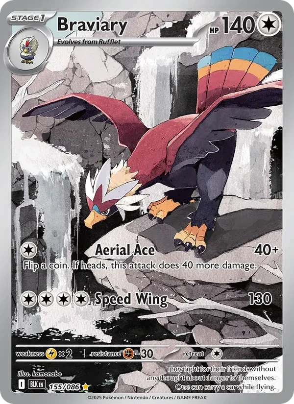 Braviary 155/86 Black Bolt Pokémon card