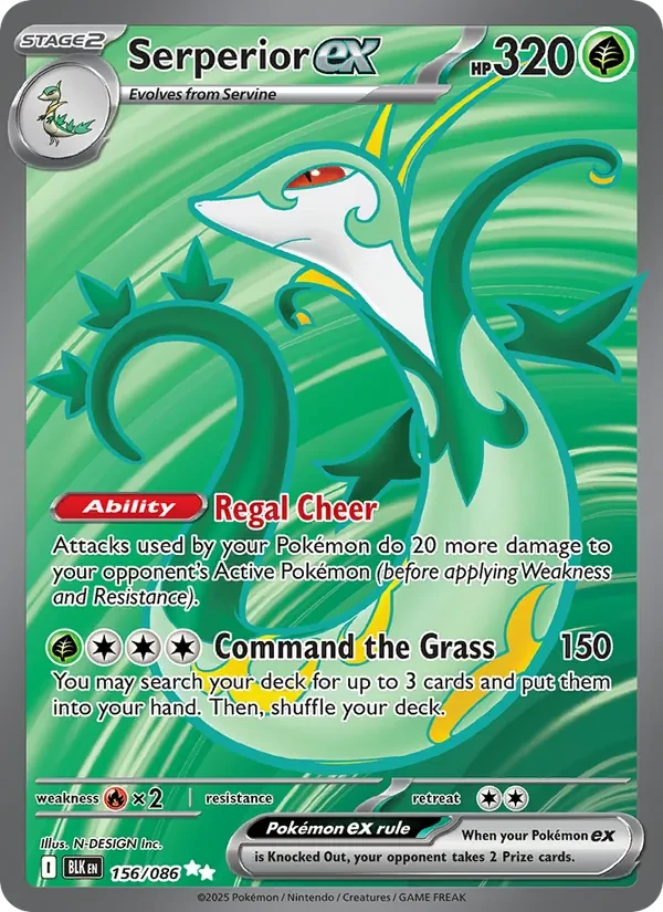 Serperior ex 156/86 Black Bolt Pokémon card