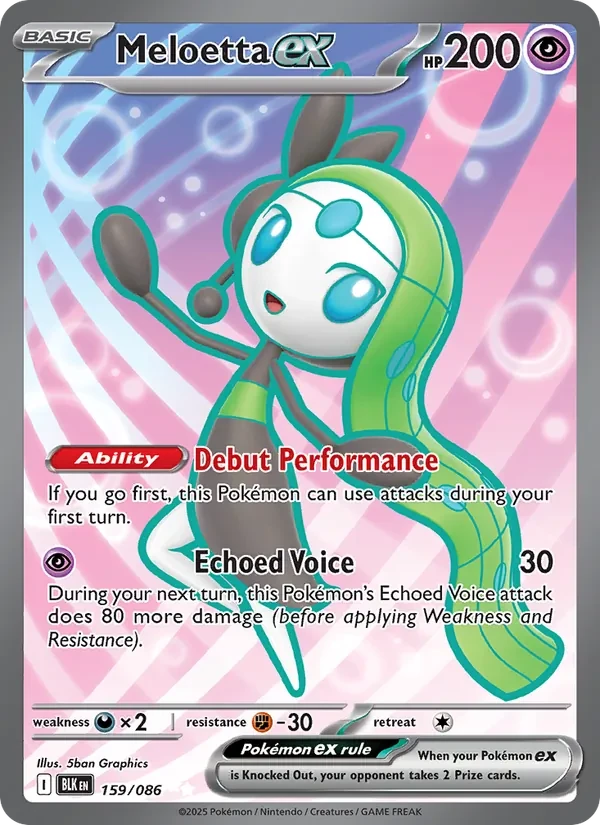 Meloetta ex 159/86 Black Bolt Pokémon card