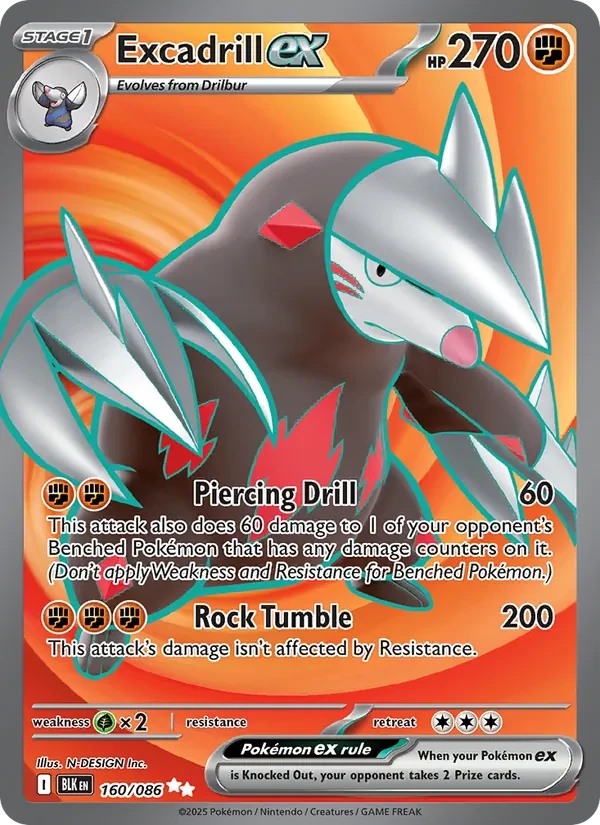 Excadrill ex 160/86 Black Bolt Pokémon card