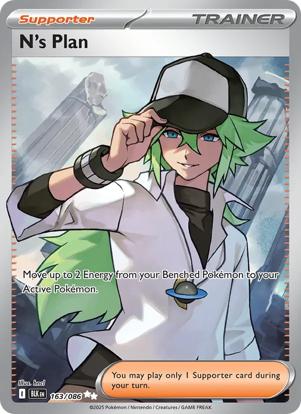 N's Plan 163/86 Black Bolt Pokémon Karte