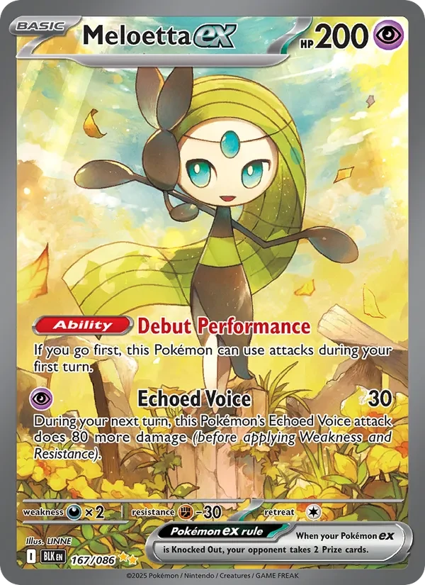Meloetta ex 167/86 Black Bolt Pokémon card