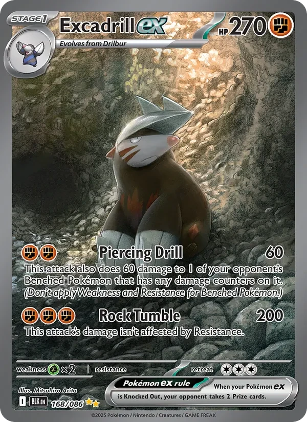 Excadrill ex 168/86 Black Bolt Pokémon card