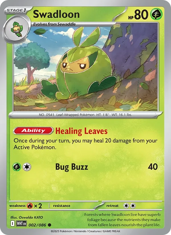 Swadloon 002/86 White Flare Pokémon card