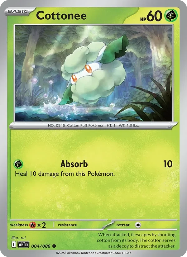 Cottonee 004/86 White Flare Pokémon Karte