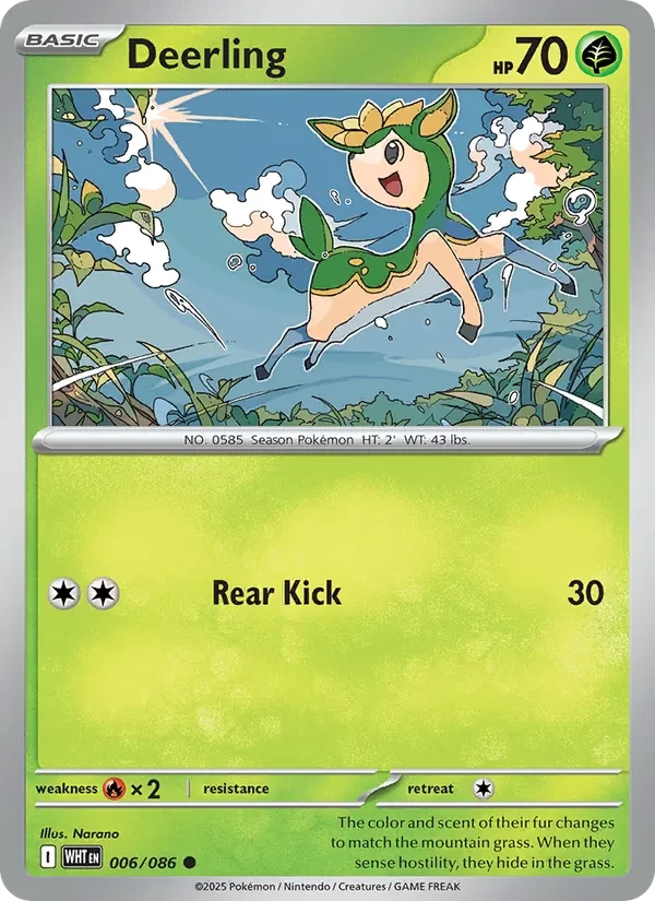 Deerling 006/86 White Flare Pokémon card