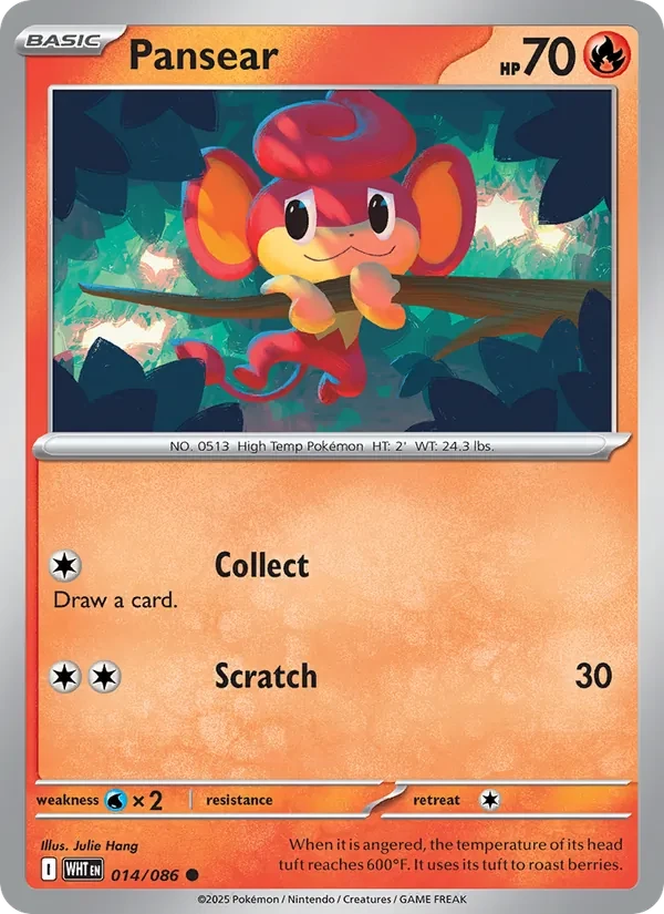 Pansear 014/86 White Flare Pokémon card