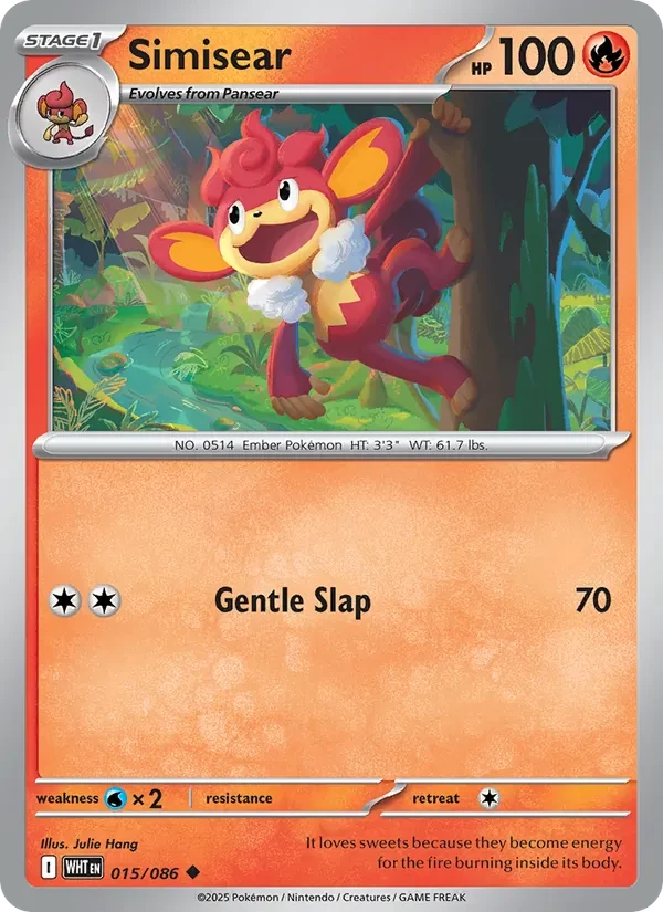 Simisear 015/86 White Flare Pokémon Karte