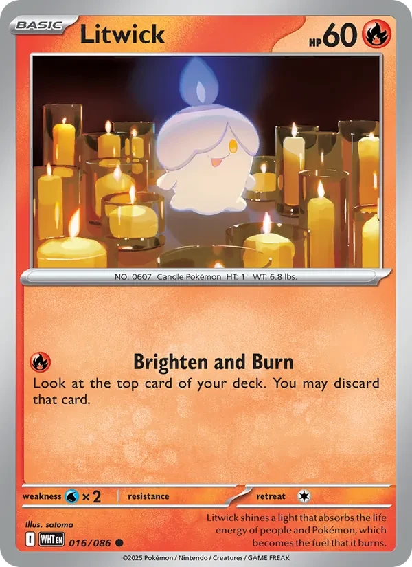 Litwick 016/86 White Flare Pokémon card