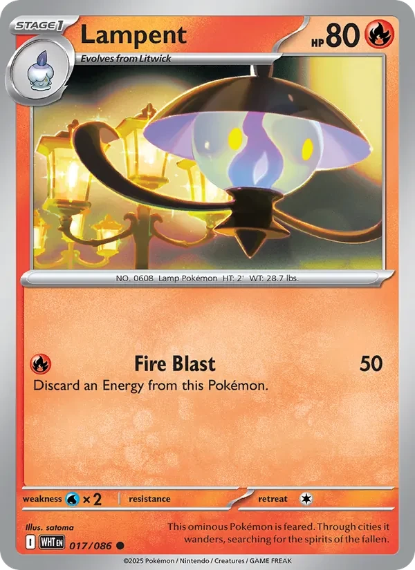 Lampent 017/86 White Flare Pokémon card