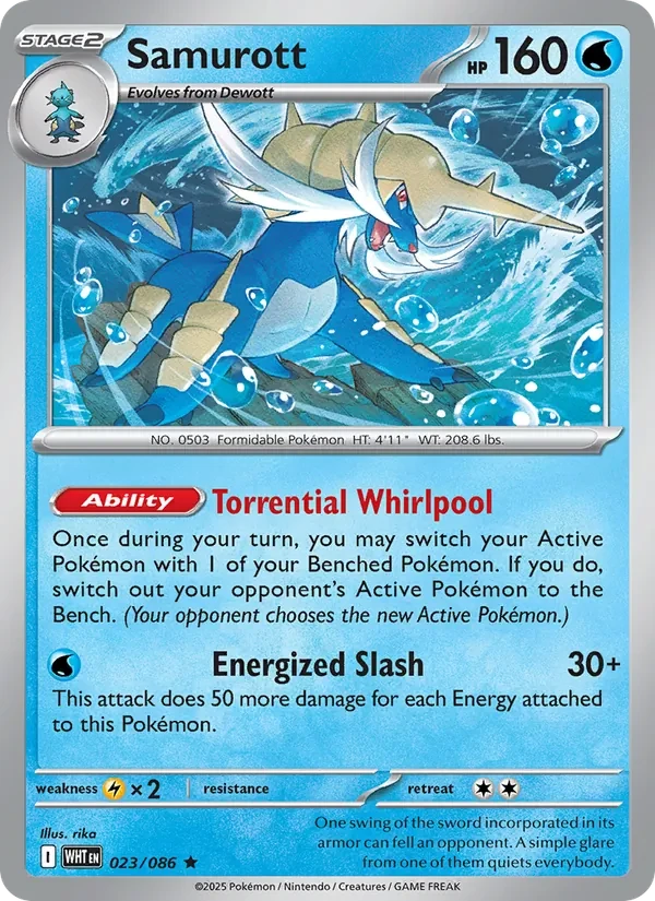 Samurott 023/86 White Flare Pokémon card