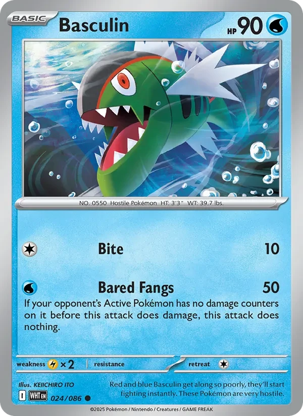 Basculin 024/86 White Flare Pokémon card