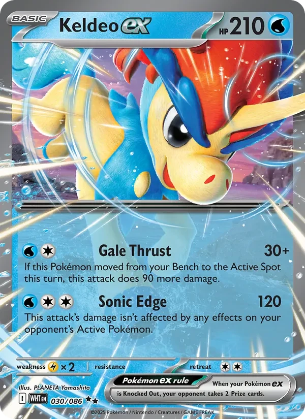 Keldeo ex 030/86 White Flare Pokémon card