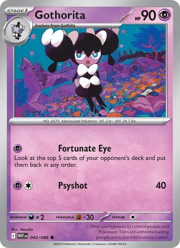 Gothorita 042/86 White Flare Pokémon card
