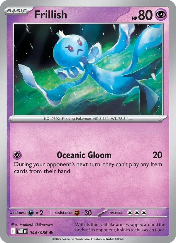Frillish 044/86 White Flare Pokémon card