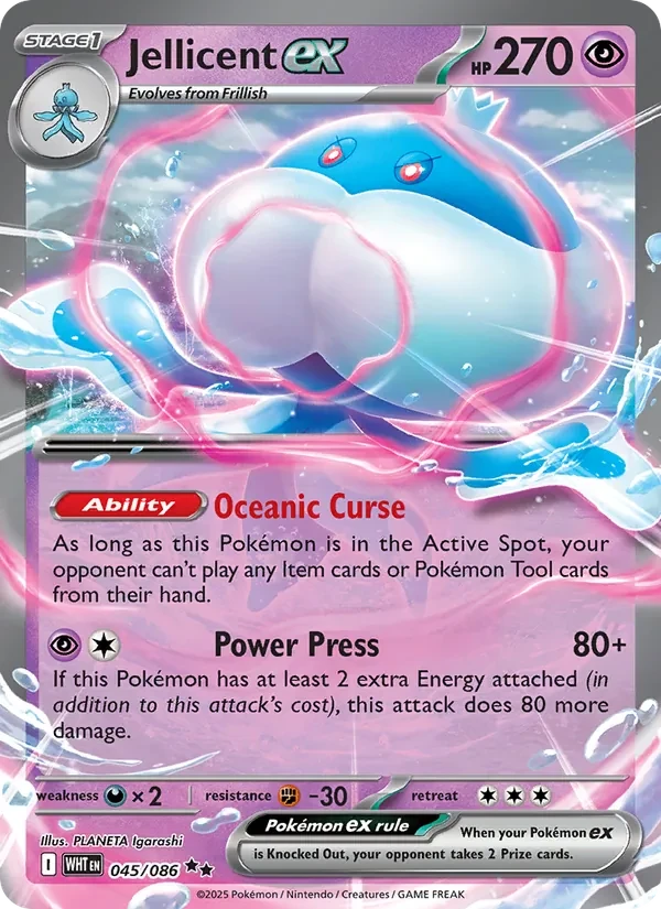 Jellicent ex 045/86 White Flare Pokémon Karte