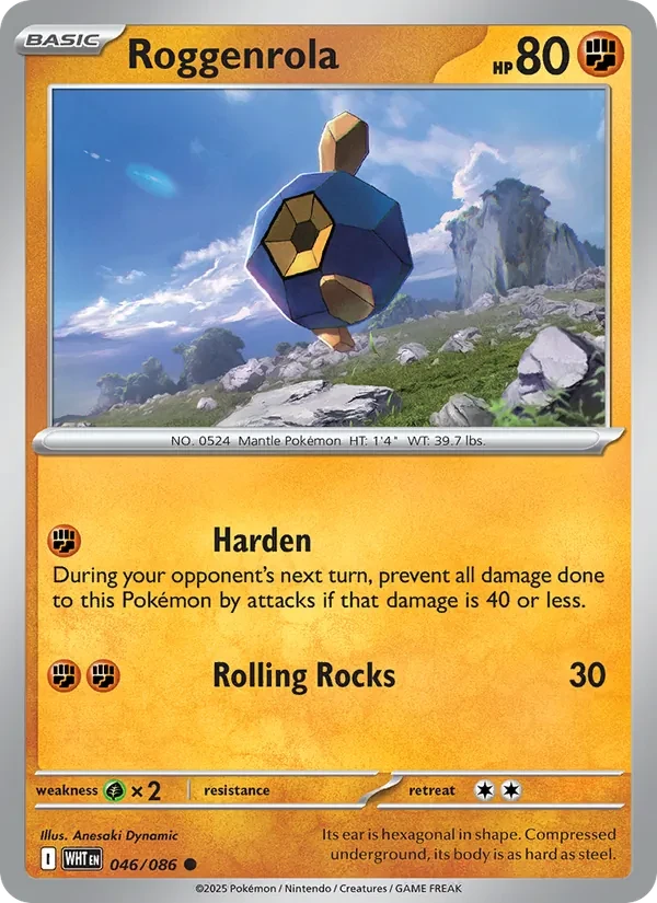 Roggenrola 046/86 White Flare Pokémon card