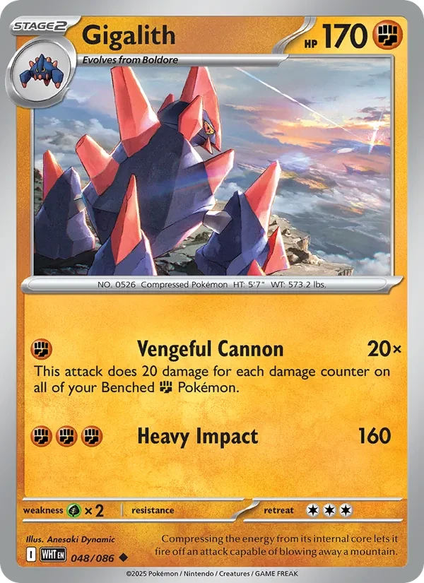 Gigalith 048/86 White Flare Pokémon card