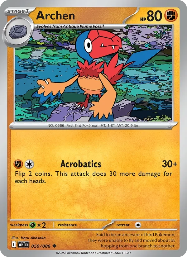 Archen 050/86 White Flare Pokémon card