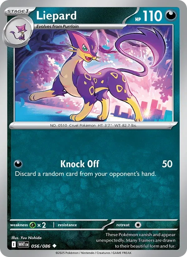 Liepard 056/86 White Flare Pokémon card