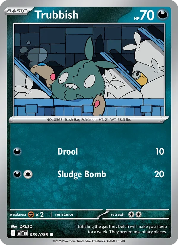 Trubbish 059/86 White Flare Pokémon Karte