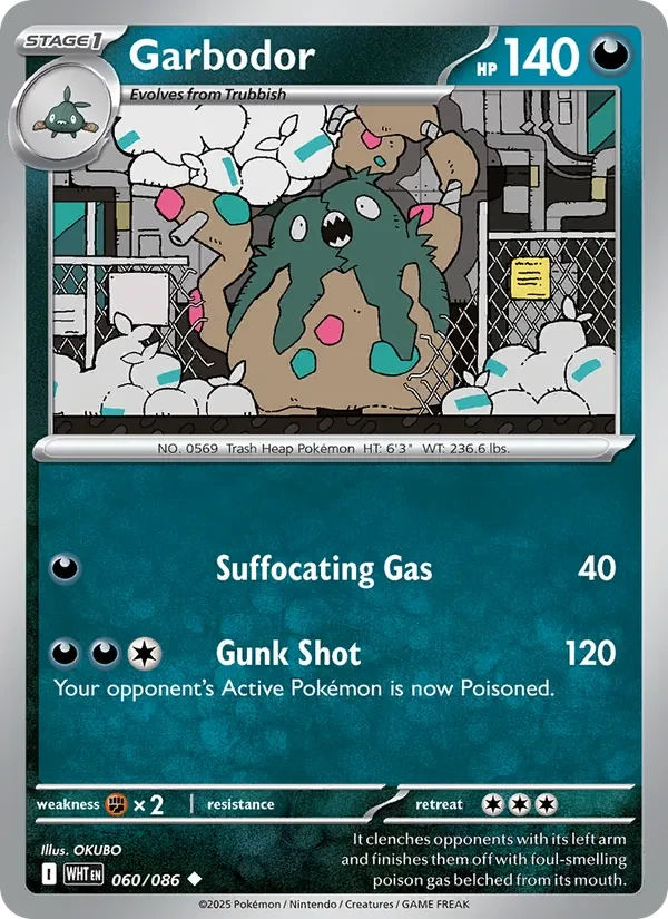Garbodor 060/86 White Flare Pokémon card
