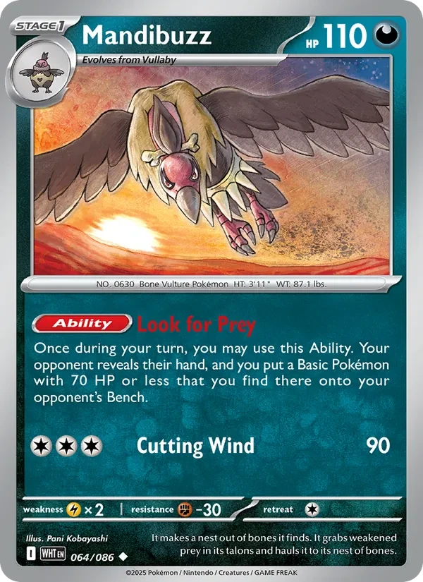 Mandibuzz 064/86 White Flare Pokémon card