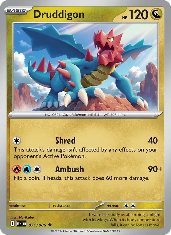Druddigon 071/86 White Flare Pokémon card