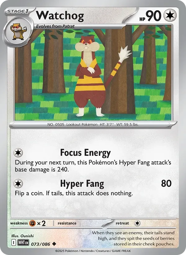 Watchog 073/86 White Flare Pokémon card