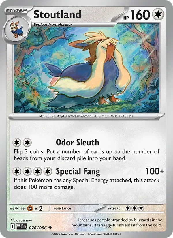 Stoutland 076/86 White Flare Pokémon card