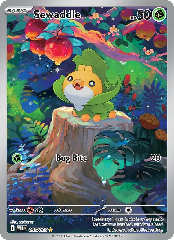 Sewaddle 087/86 White Flare Pokémon card