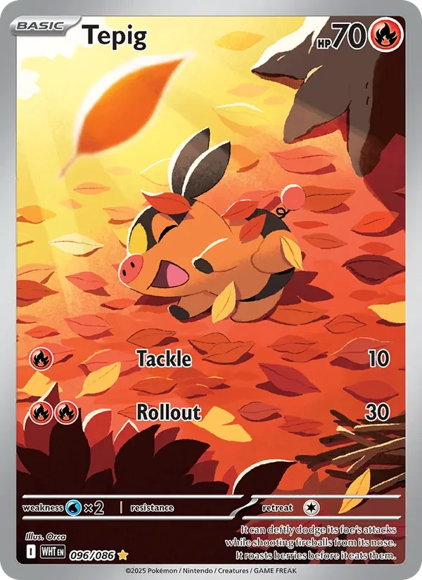 Tepig 096/86 White Flare Pokémon card