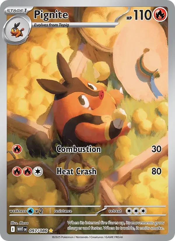 Pignite 097/86 White Flare Pokémon card