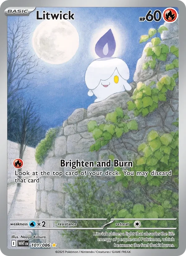 Litwick 101/86 White Flare Pokémon card