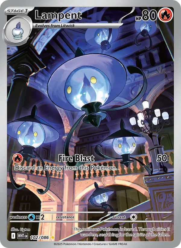 Lampent 102/86 White Flare Pokémon card
