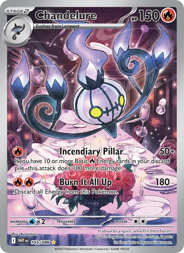 Chandelure 103/86 White Flare Pokémon card
