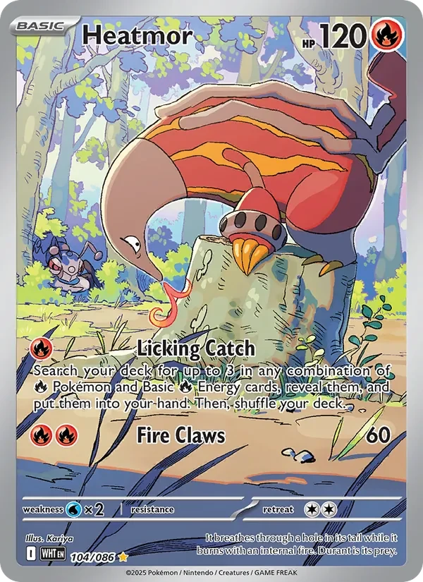 Heatmor 104/86 White Flare Pokémon card