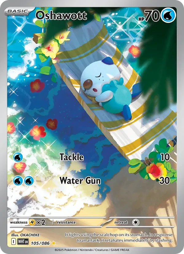 Oshawott 105/86 White Flare Pokémon card