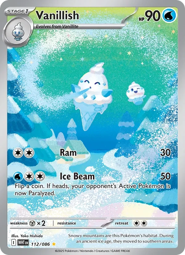 Vanillish 112/86 White Flare Pokémon card