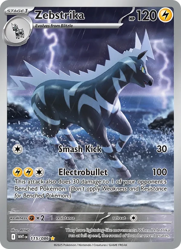 Zebstrika 115/86 White Flare Pokémon card