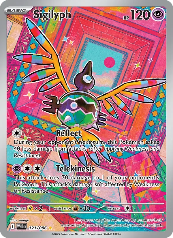 Sigilyph 121/86 White Flare Pokémon card