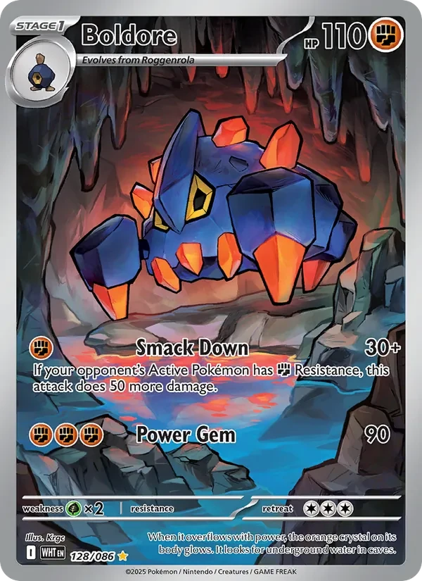 Boldore 128/86 White Flare Pokémon card